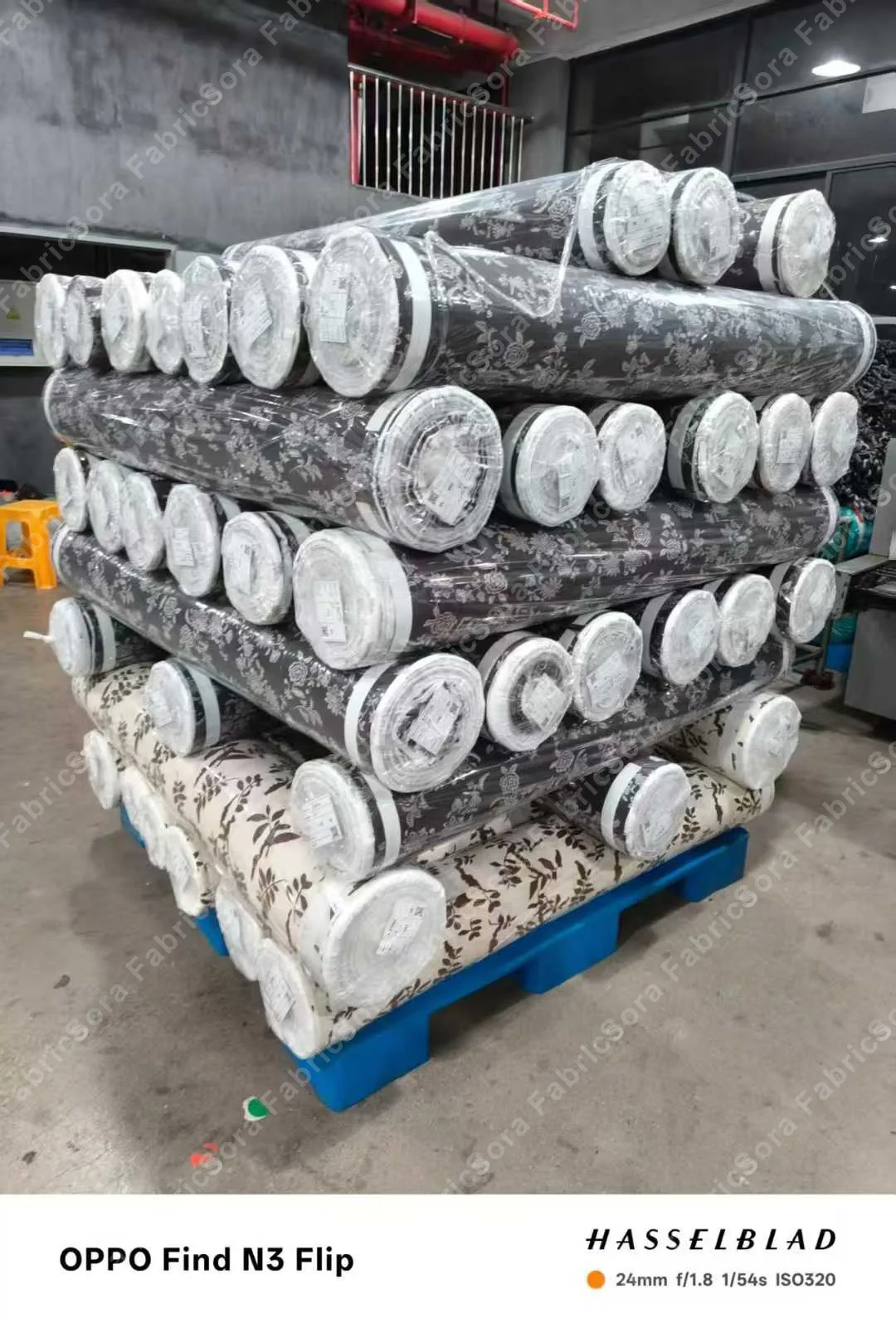 Sora Fabrics warehouse - printed fabric rolls inventory 09