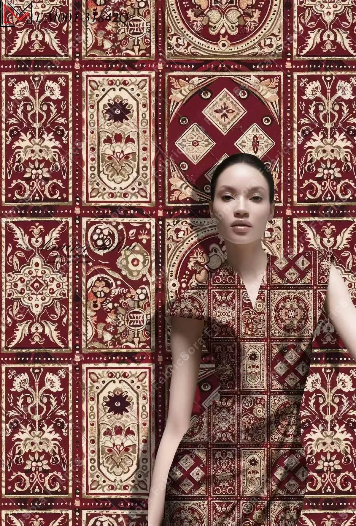 Primer plano de rayon viscose inspirado en kitenge