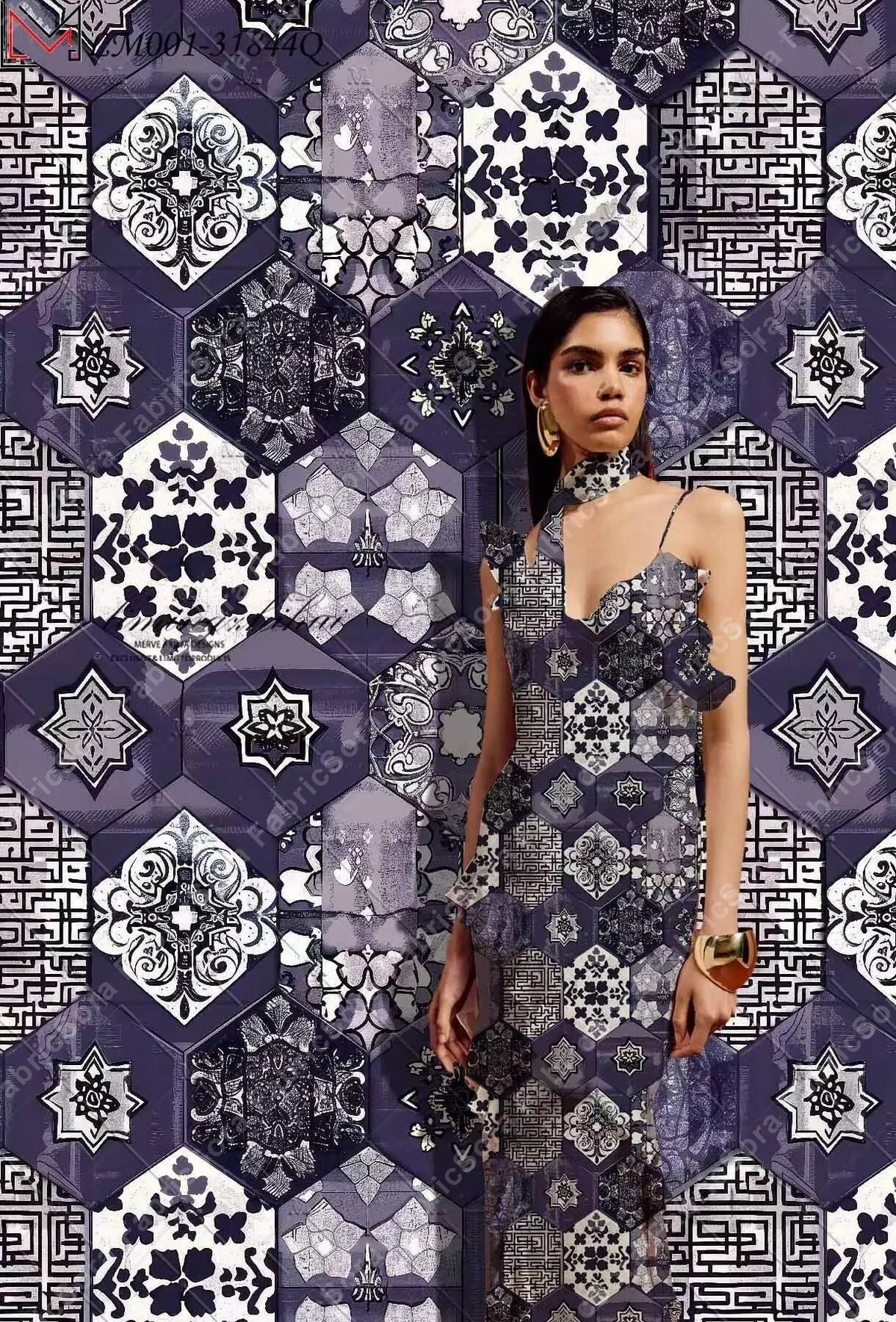 Detalle de color y textura del rayon étnico africano