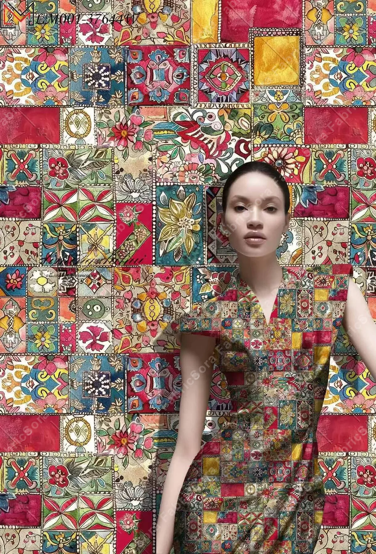 Detalle textil mayorista del estampado africano geométrico
