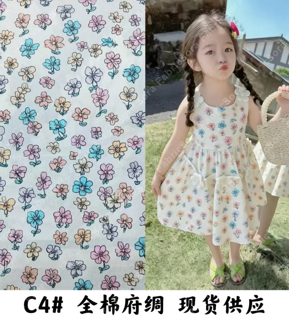 Cotton Poplin Print fabric detail view