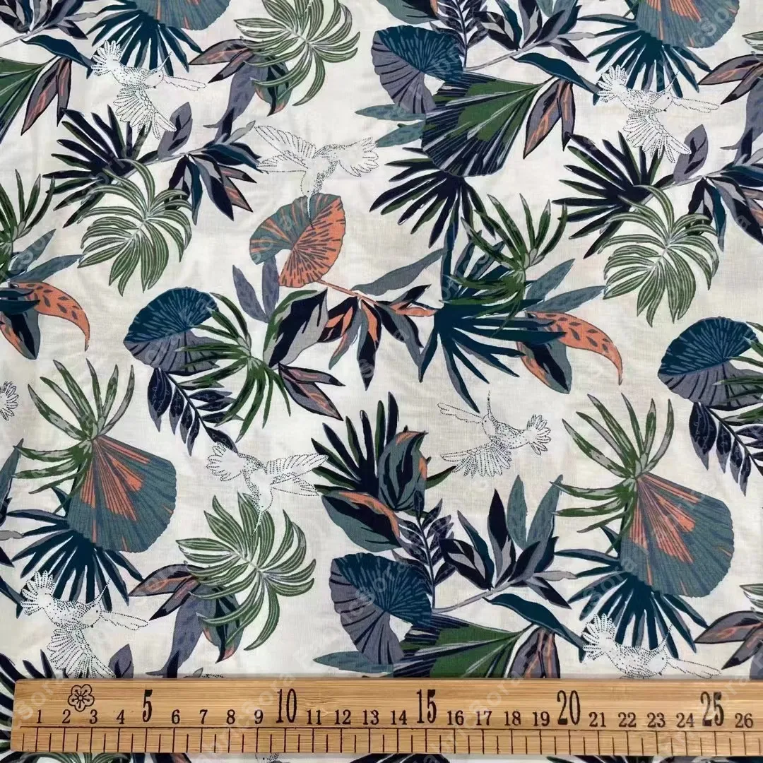 Dove-grey tropical cotton poplin fabric detail