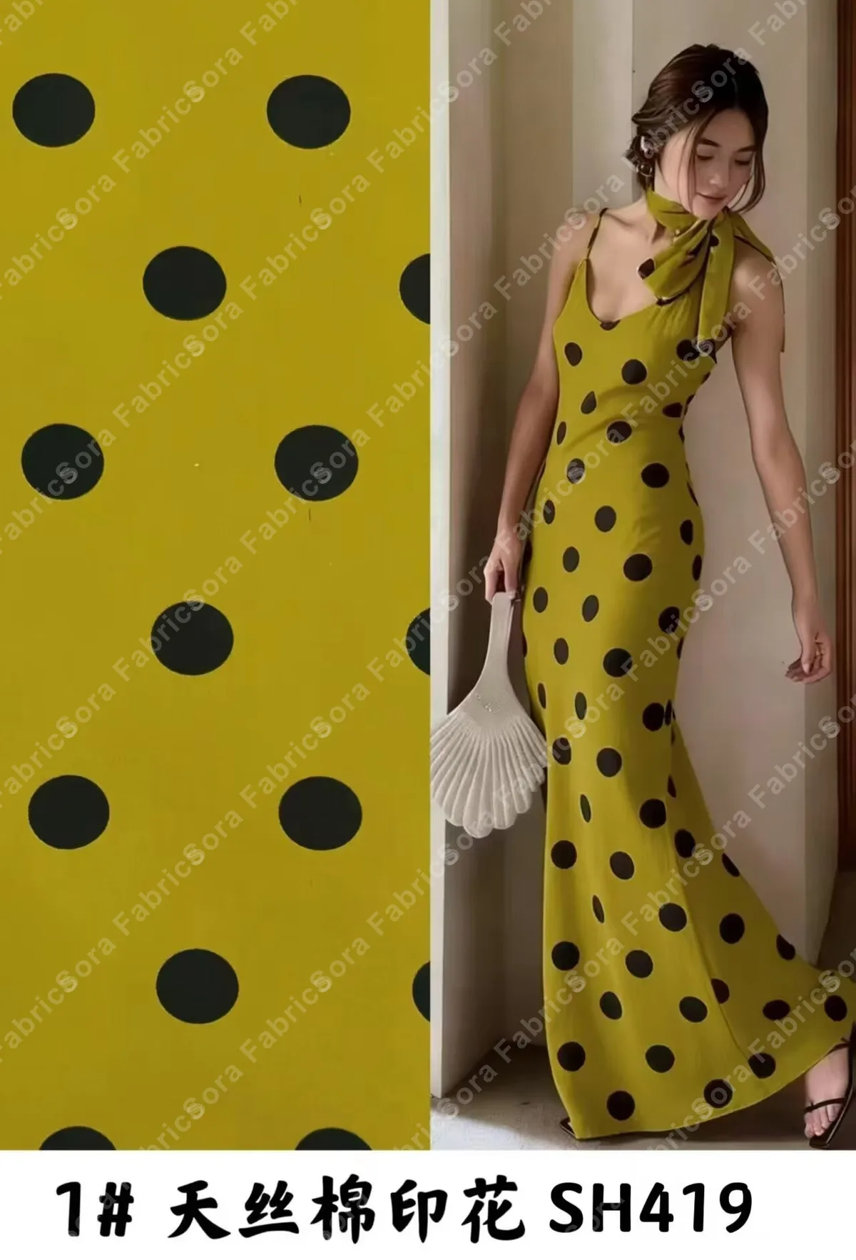 Polka dot rayon fabric in multiple color options