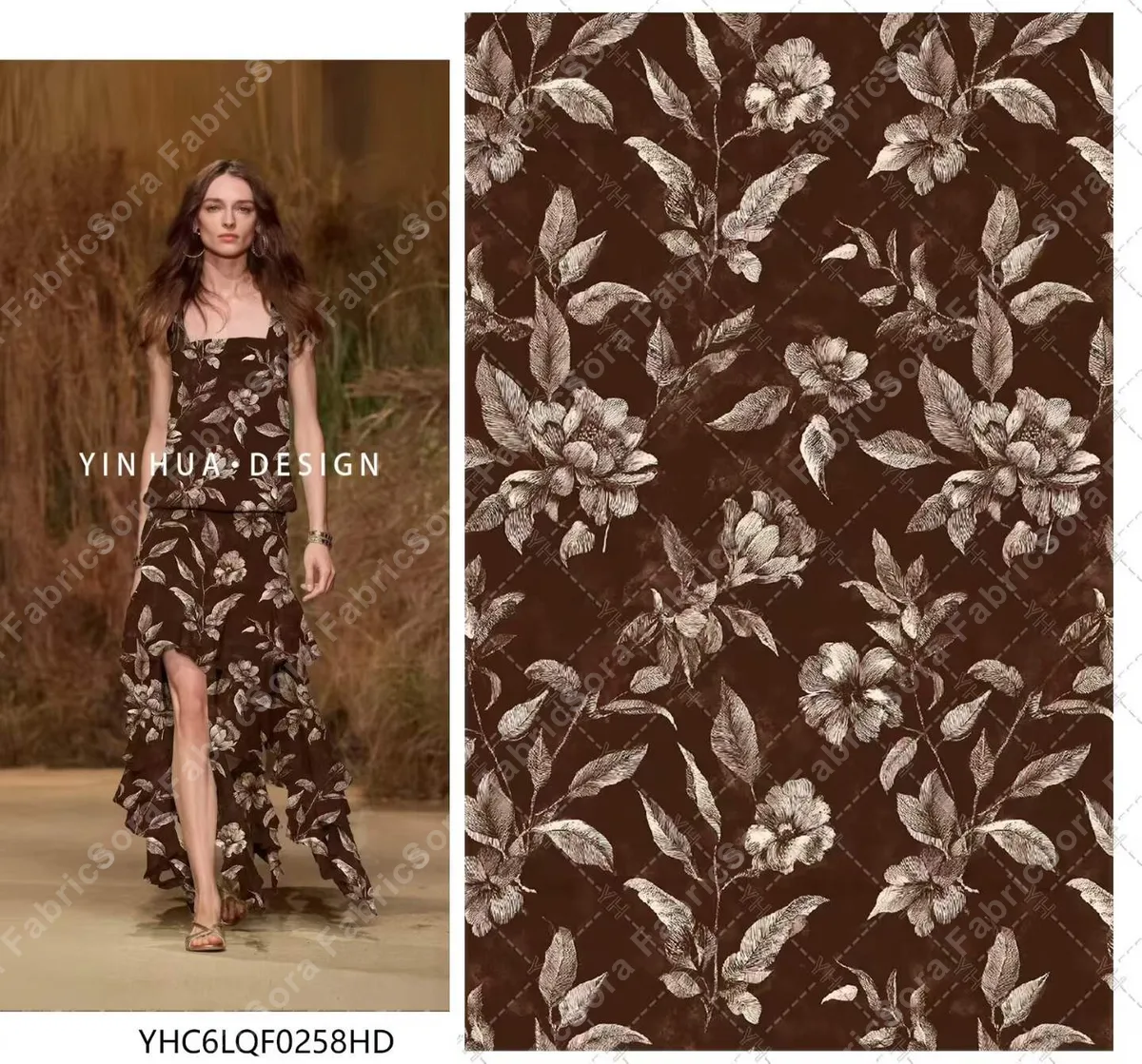 Rayon terroso tono sobre tono para vestido wrap