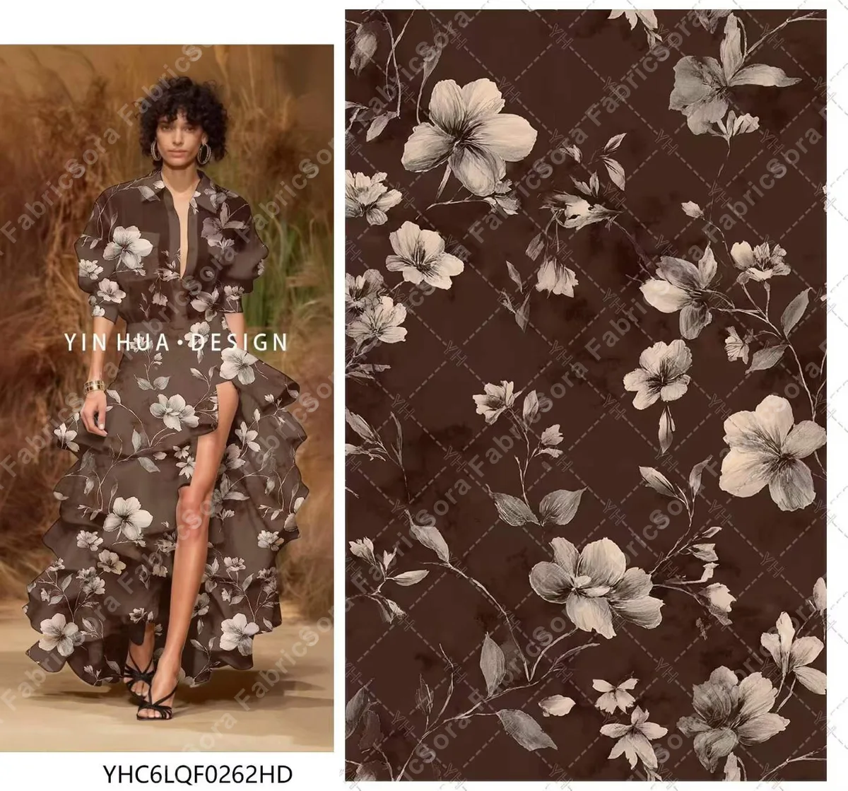 Rollo mayorista de rayon vintage moca con stock disponible