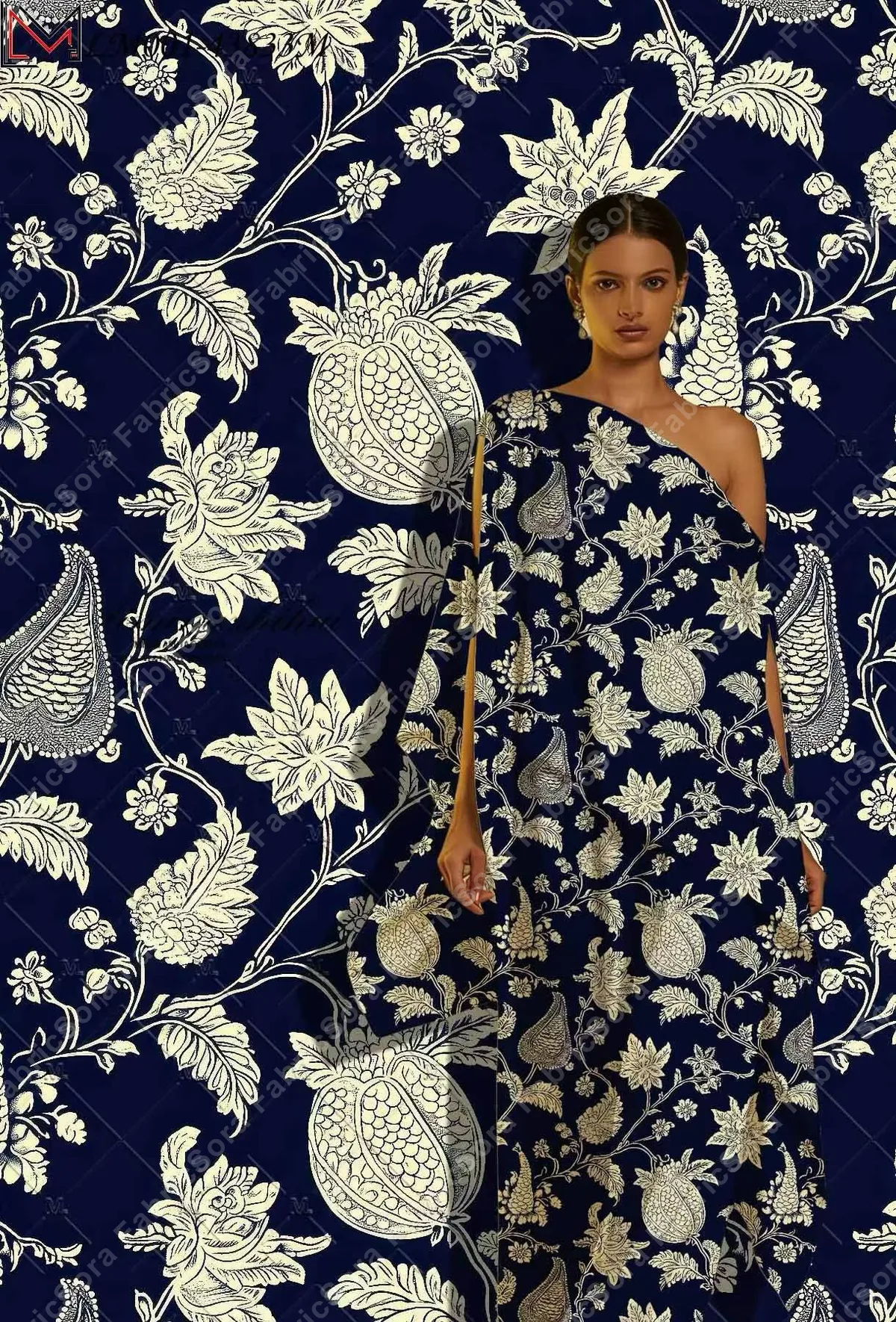 Rayon enredadera sinuosa paisley en menta