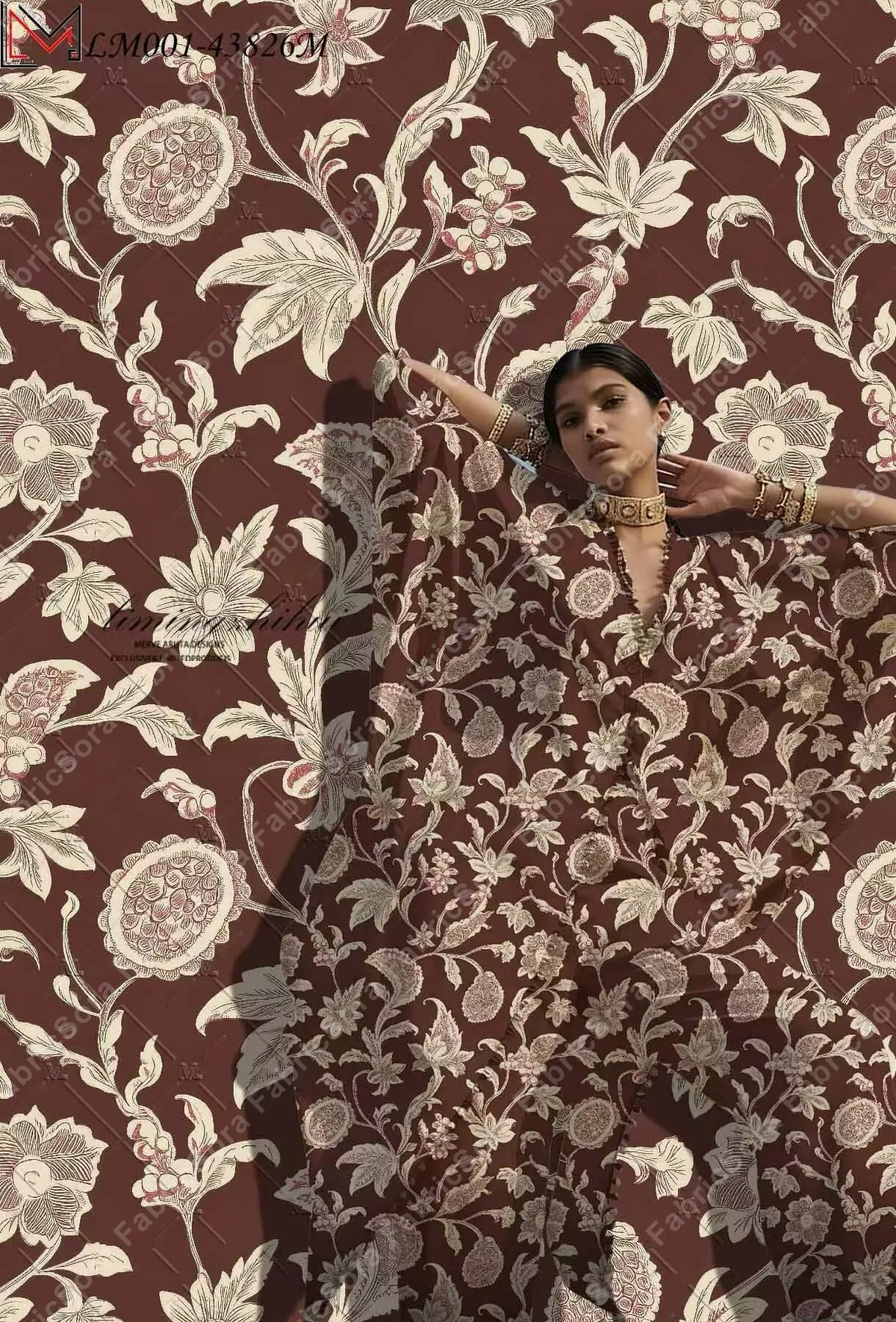 Tecido rayon estampa persa magenta para vestido árabe