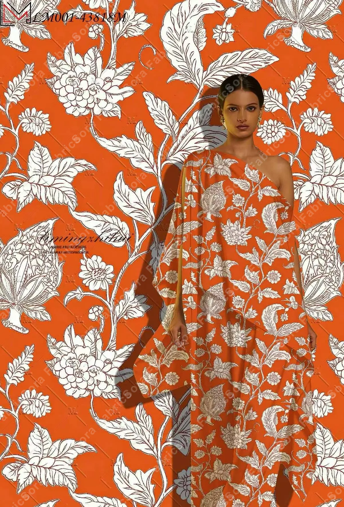 Mor İran çiçeği rayon kumaş yakın çekim