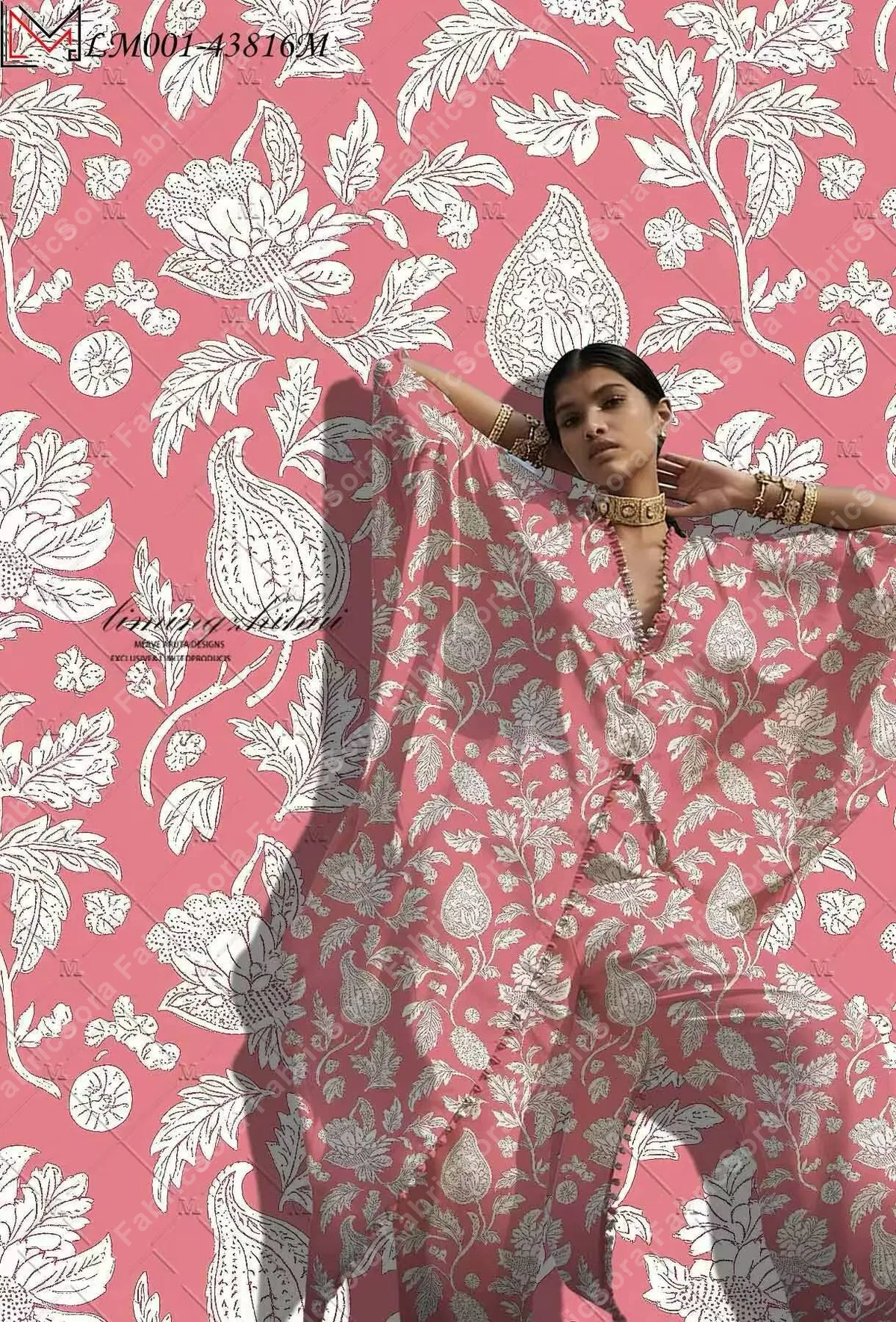 Etnik cüppeler için toplu botanik rayon kumaşı
