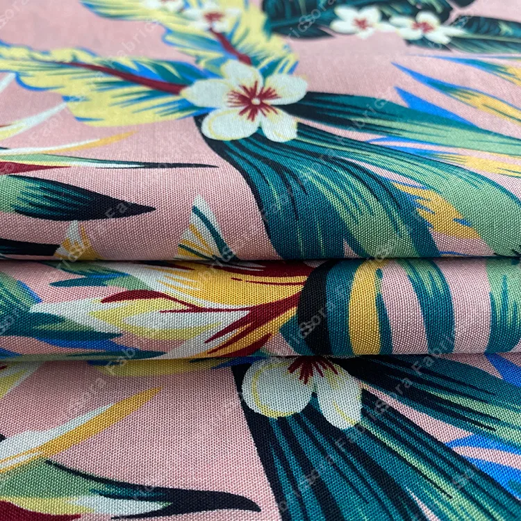 Toptan Hawaii baskılı rayon viscose kumaş hazır stok