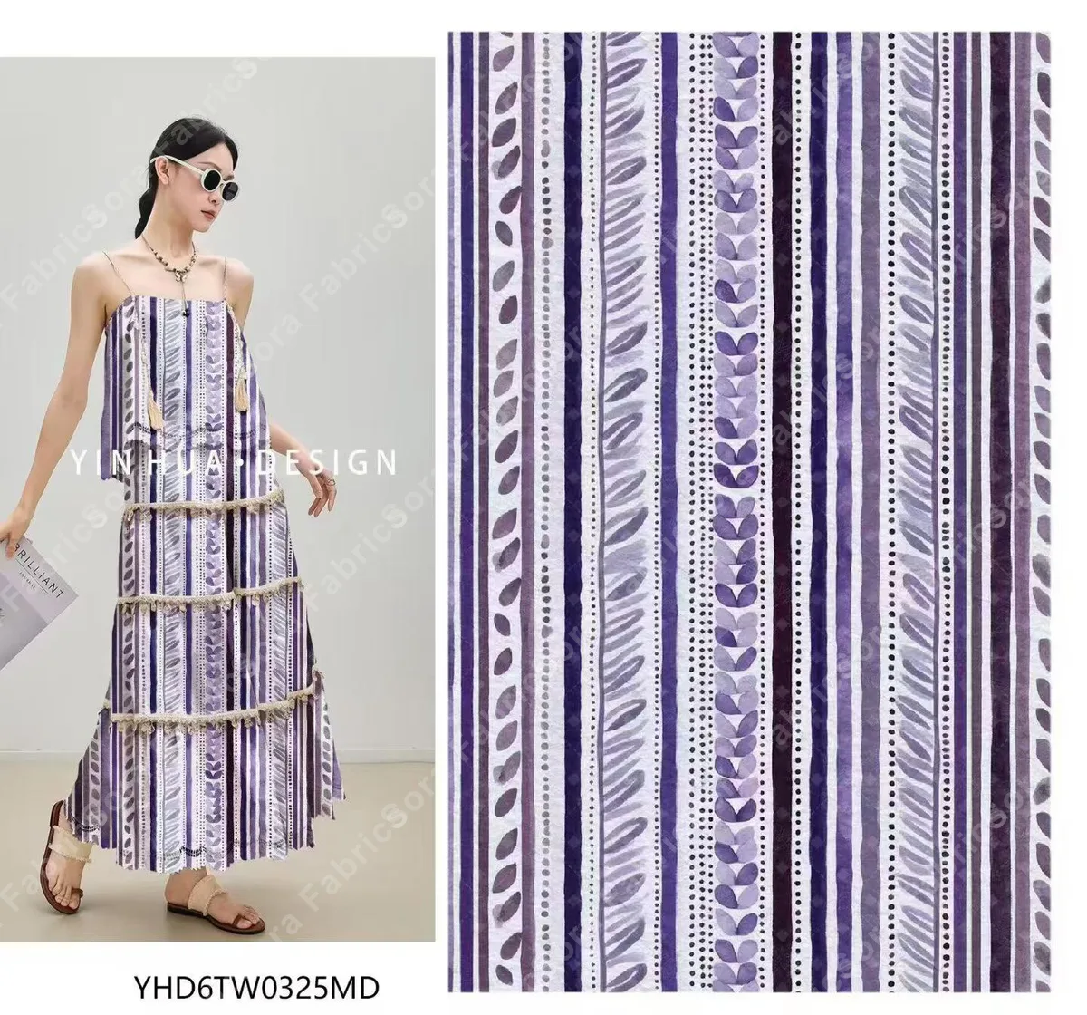 Rolo de tecido rayon listra aquarela pronta entrega atacado